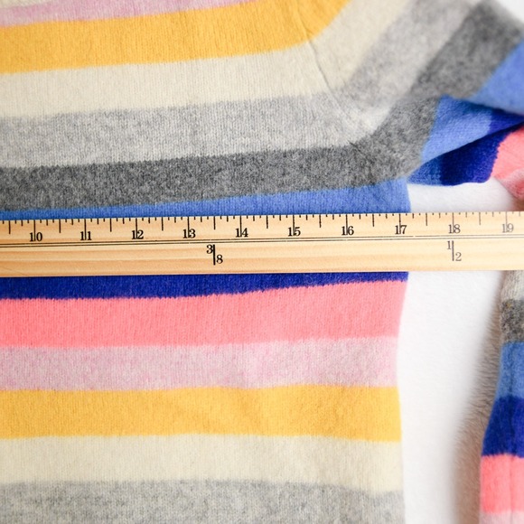 J. Crew Teddie Sweater XS/S Rainbow Striped Crewneck Preppy Soft Girl Spring - Picture 7 of 8